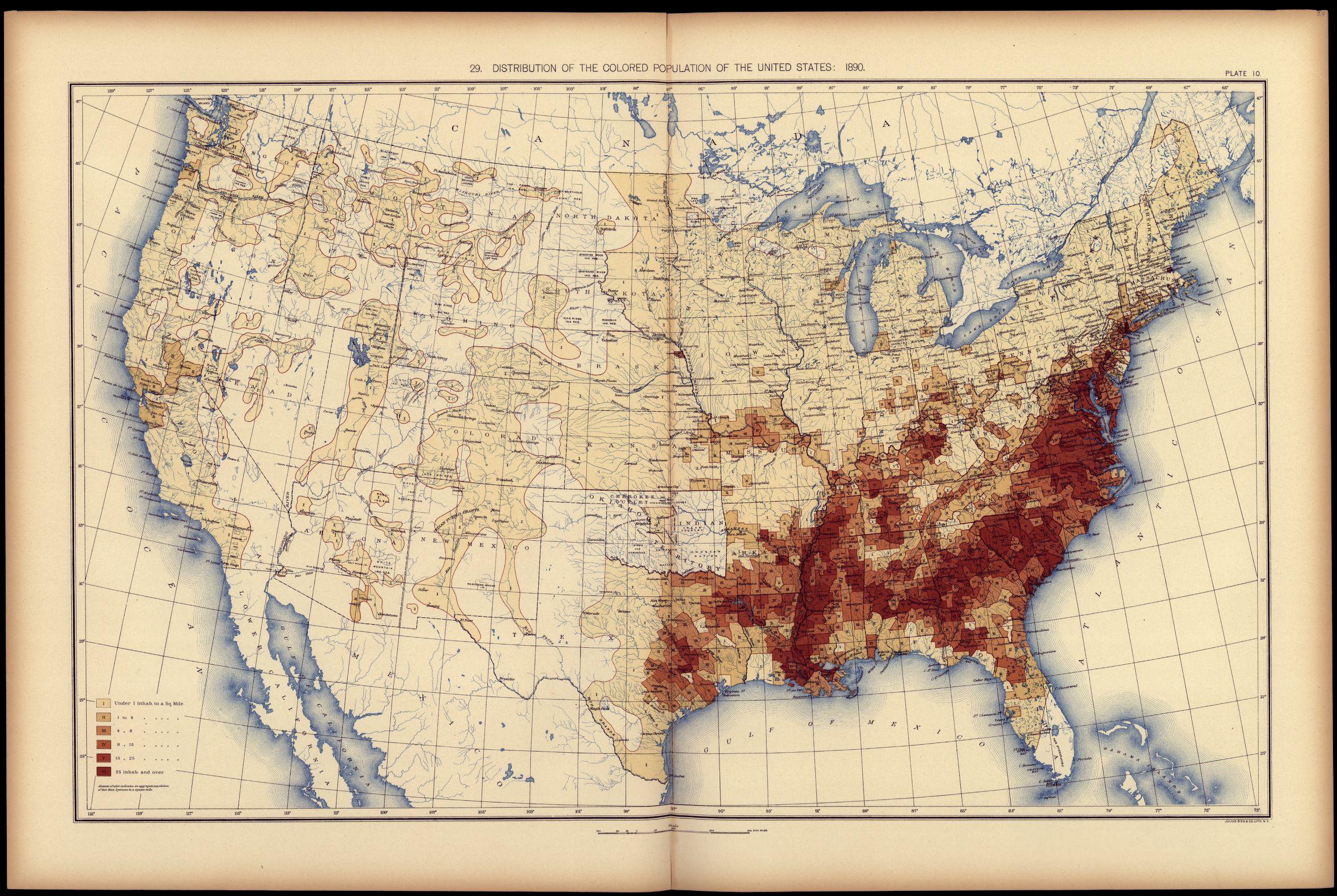 Distribution of the Colored population of the United States: 1890